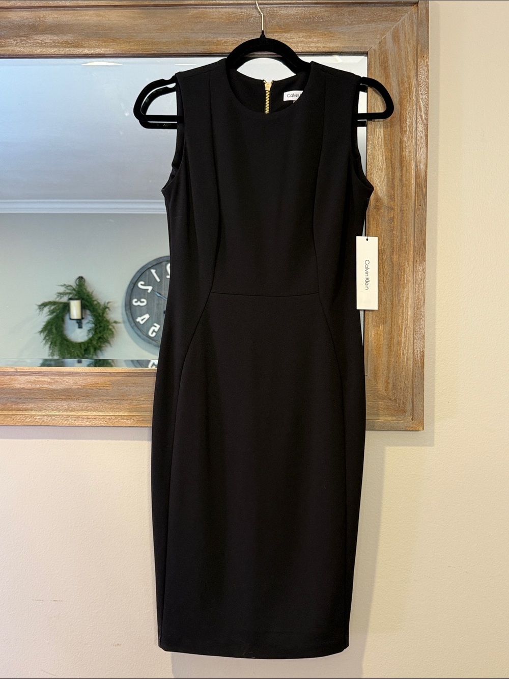 Calvin Klein Classic Black Sleeveless Sheath Dress